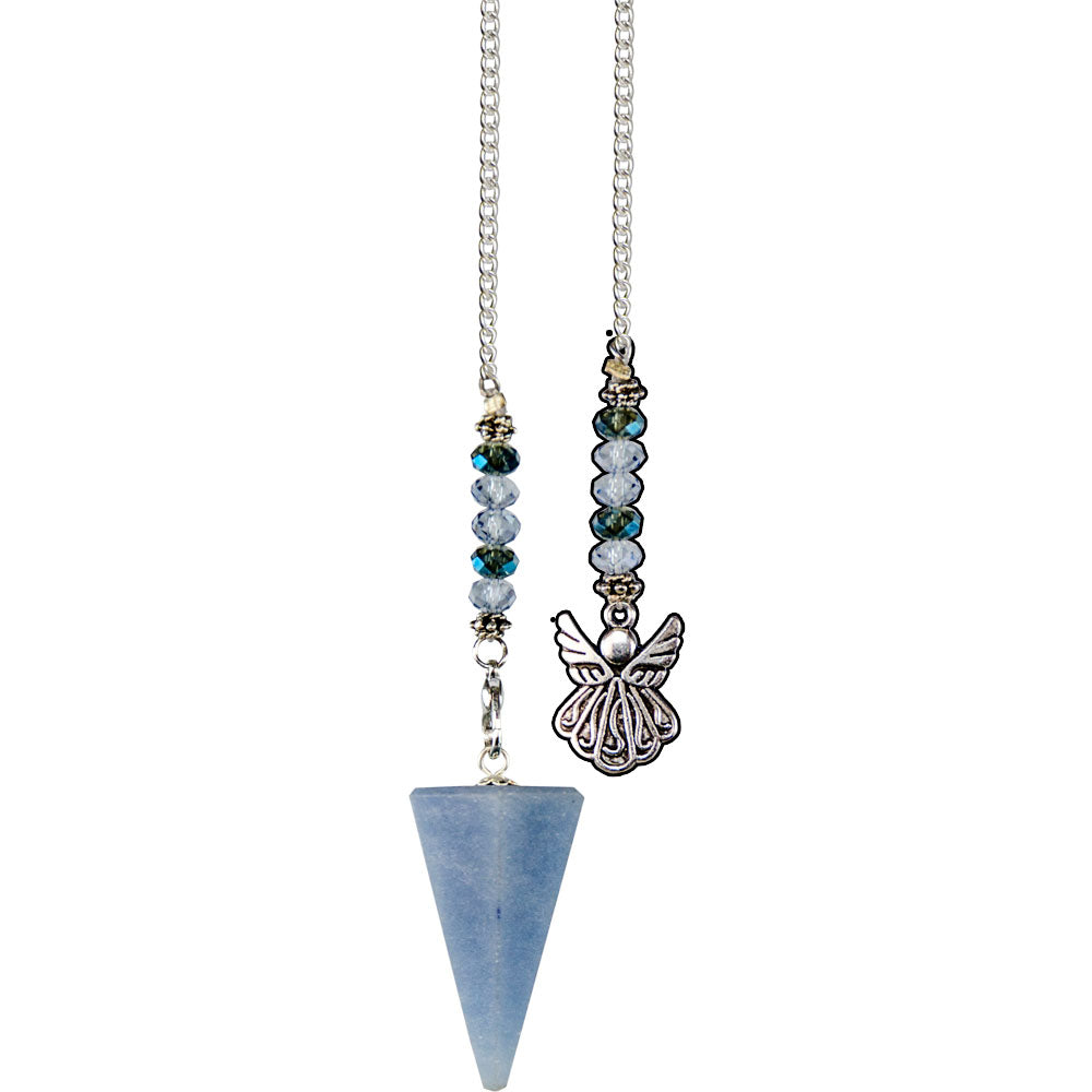 Hexagonal Crystal Pendulum - Angelite Angel – The Cosmic Exchange