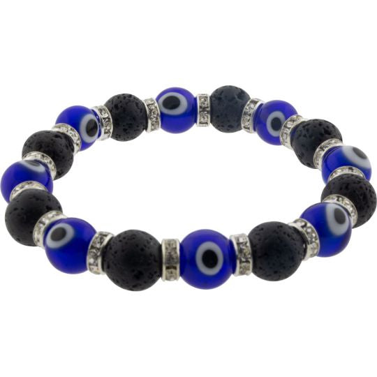 Evil Eye Protection Bracelet  w/ Lava Beads