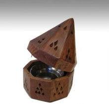 Load image into Gallery viewer, Wooden Temple Cone/Charcoal Burner
