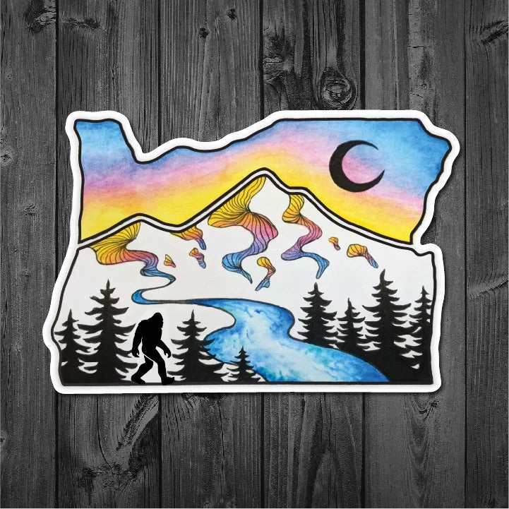 Oregon Moonrise sticker