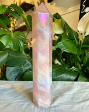 Load image into Gallery viewer, Angel Aura Rose Quartz Tower - Large
