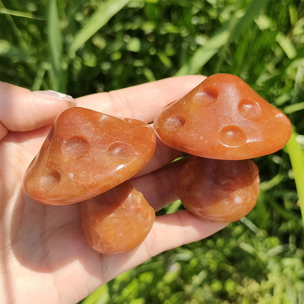 Orange Aventurine Carved Mushroom