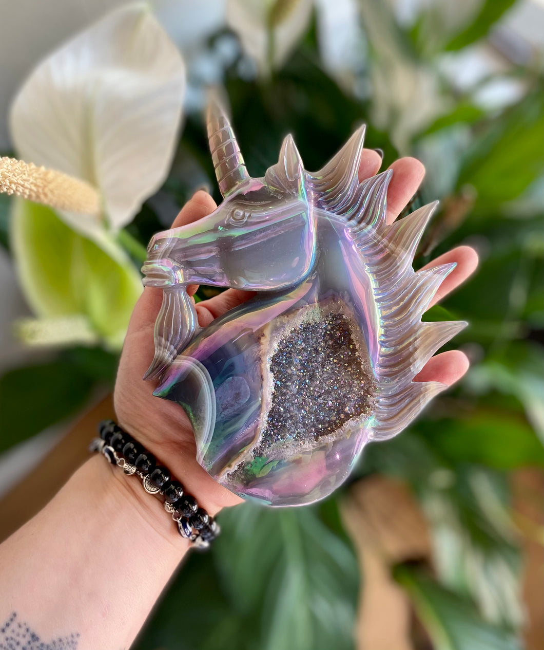 Angel Aura Agate Druzy Unicorn