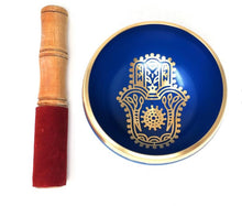 Load image into Gallery viewer, Tibetan Singing Bowl-Blue Hamsa
