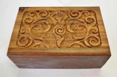 Carved wooden Box 4x6