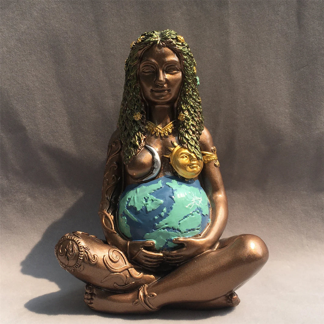 Gaia Goddess Mother Earth Resin Statue
