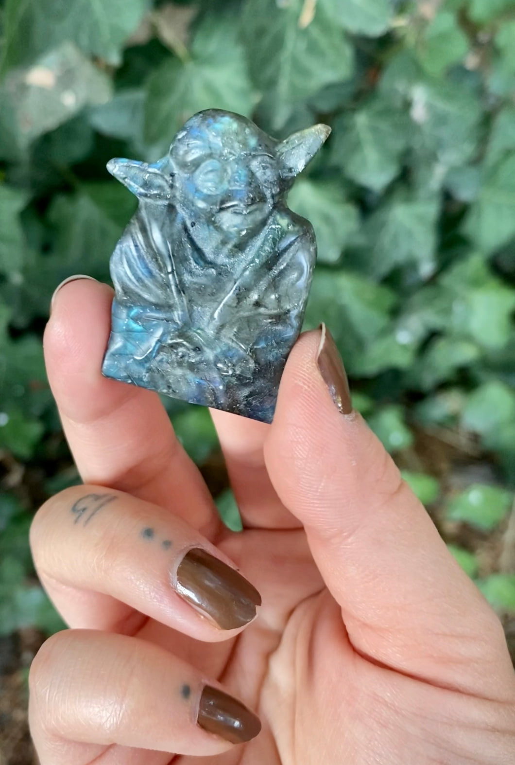 Labradorite Carved Yoda ✨ Star Wars